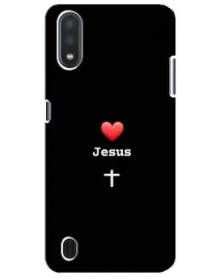 Чехол для Samsung Galaxy M01 Core (A013F) с картинкой «Сердце - Jesus» Чехол для Samsung Galaxy M01 Core (A013F) с картинкой «Сердце - Jesus»