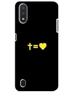 Чехол для Samsung Galaxy M01 Core (A013F) с картинкой «Сердце и Крест»