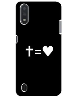 Чехол для Samsung Galaxy M01 Core (A013F) с картинкой «Крест и Сердце»