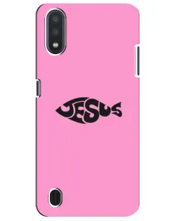 Чехол для Samsung Galaxy M01 Core (A013F) с картинкой «Розовый символ  Jesus»