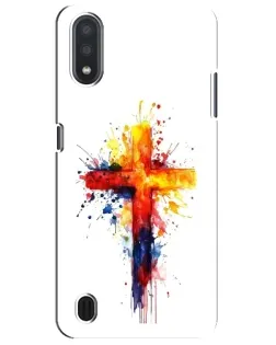 Чехол для Samsung Galaxy M01 Core (A013F) с картинкой «Акварельный крест»