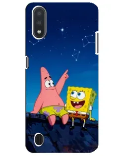 Чохол для Samsung Galaxy M01 Core (A013F) з картинкою «Губка Боб та Патрік вночі»