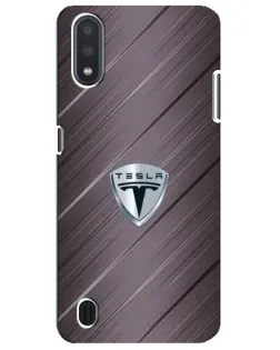 Чехол для Samsung Galaxy M01 Core (A013F) с картинкой «Металлическая текстура Tesla»