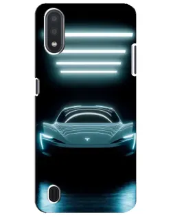 Чехол для Samsung Galaxy M01 Core (A013F) с картинкой «Tesla в неоне»
