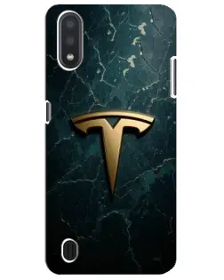 Чехол для Samsung Galaxy M01 Core (A013F) с картинкой «Мраморная Tesla Gold»