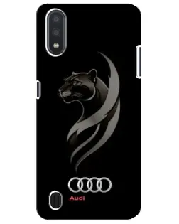 Чехол для Samsung Galaxy M01 Core (A013F) с картинкой «Графика — пантера и Audi»