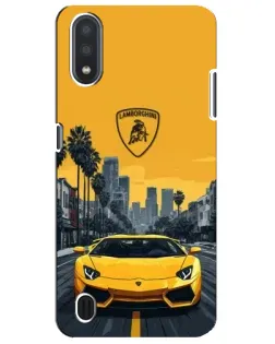 Чехол для Samsung Galaxy M01 Core (A013F) с картинкой «Желтый Lamborghini город»