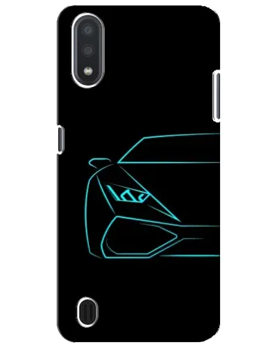 Чехол для Samsung Galaxy M01 Core (A013F) с картинкой «Голубой силуэт Lamborghini»
