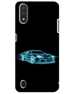 Чехол для Samsung Galaxy M01 Core (A013F) с картинкой «Неоновый контур Lamborghini»