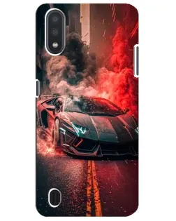 Чехол для Samsung Galaxy M01 Core (A013F) с картинкой «Lamborghini красный дым»