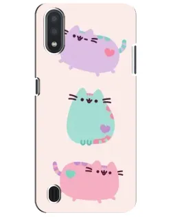Чехол для Samsung Galaxy M01 Core (A013F) с картинкой «Pusheen трио»