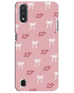 Чехол для Samsung Galaxy M01 Core (A013F) с картинкой «Сердца и банты»