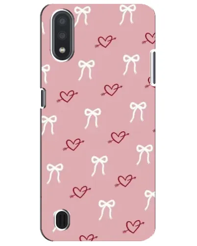 Чехол для Samsung Galaxy M01 Core (A013F) с картинкой «Сердца и банты»