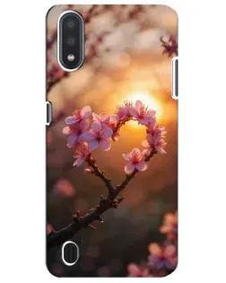 Чохол для Samsung Galaxy M01 Core (A013F) з картинкою «Рожевий цвіт  сердечко на тлі заходу»