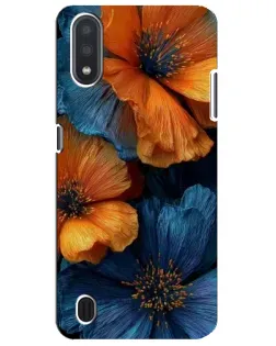 Чохол для Samsung Galaxy M01 Core (A013F) з картинкою «Яскрава синьо-помаранчева флора»