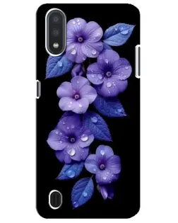Чохол для Samsung Galaxy M01 Core (A013F) з картинкою «Фіолетові квіти з росою»