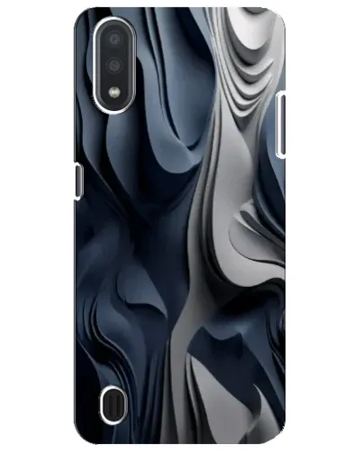 Чехол для Samsung Galaxy M01 Core (A013F) с картинкой «Объемные синие складки»