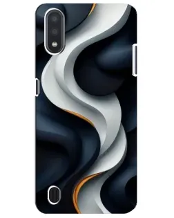 Чехол для Samsung Galaxy M01 Core (A013F) с картинкой «Объемные черно-белые ленты» Чехол для Samsung Galaxy M01 Core (A013F) с картинкой «Объемные черно-белые ленты»
