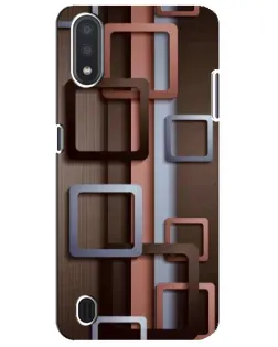Чехол для Samsung Galaxy M01 Core (A013F) с картинкой «Коричневые объемные квадраты» Чехол для Samsung Galaxy M01 Core (A013F) с картинкой «Коричневые объемные квадраты»