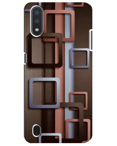 Чехол для Samsung Galaxy M01 Core (A013F) с картинкой «Коричневые объемные квадраты»