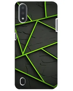 Чехол для Samsung Galaxy M01 Core (A013F) с картинкой «Зеленые геометрические линии»