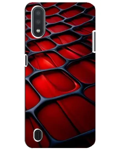 Чехол для Samsung Galaxy M01 Core (A013F) с картинкой «Красная глянцевая сетка»