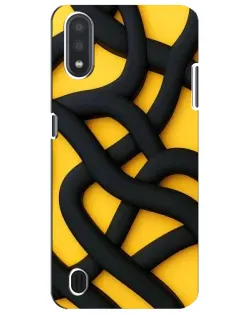 Чехол для Samsung Galaxy M01 Core (A013F) с картинкой «Черное желтое переплетение»