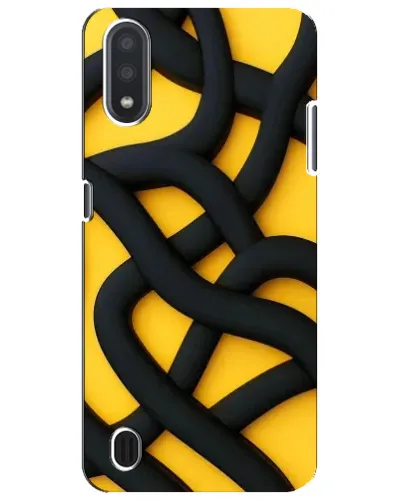 Чехол для Samsung Galaxy M01 Core (A013F) с картинкой «Черное желтое переплетение»