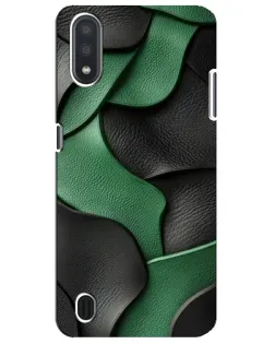Чехол для Samsung Galaxy M01 Core (A013F) с картинкой «Зеленые кожаные волны»