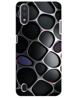Чехол для Samsung Galaxy M01 Core (A013F) с картинкой «Объемная темная решетка»