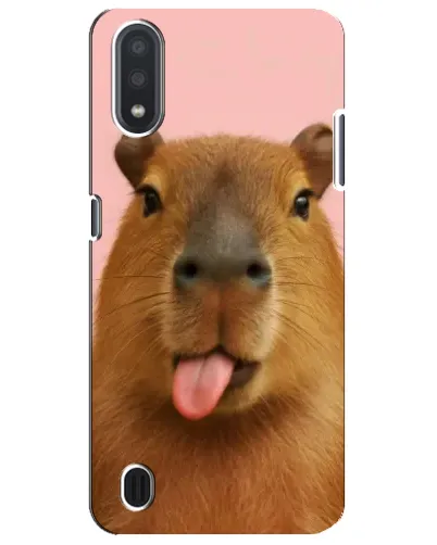 Чехол для Samsung Galaxy M01 Core (A013F) с картинкой «Капибара с языком»