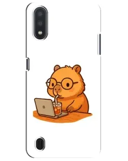 Чехол для Samsung Galaxy M01 Core (A013F) с картинкой «Капибара с ноутбуком» Чехол для Samsung Galaxy M01 Core (A013F) с картинкой «Капибара с ноутбуком»