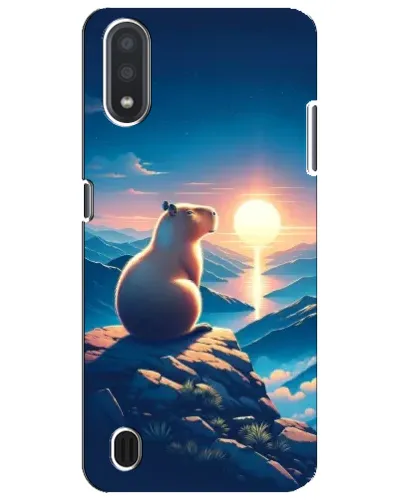 Чехол для Samsung Galaxy M01 Core (A013F) с картинкой «Закат солнца с капибарой»