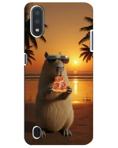 Чехол для Samsung Galaxy M01 Core (A013F) с картинкой «Капибара с пиццей»