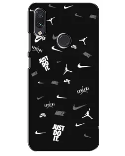 Чехол для Samsung Galaxy M01s с картинкой «Nike Black Pattern»