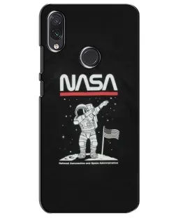 Чехол для Samsung Galaxy M01s с картинкой «NASA — шагаем по Луне»