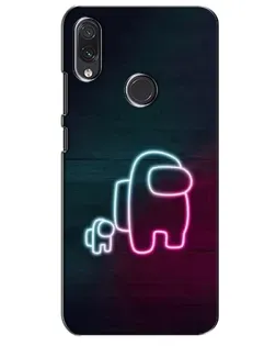 Чехол для Samsung Galaxy M01s с картинкой «Among Us неон-арт»