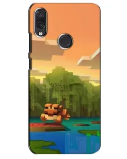 Чехол для Samsung Galaxy M01s с картинкой «Майнкрафт закат солнца»