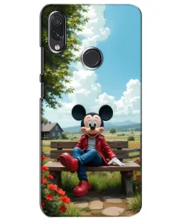 Чехол для Samsung Galaxy M01s с картинкой «Микки на скамейке»