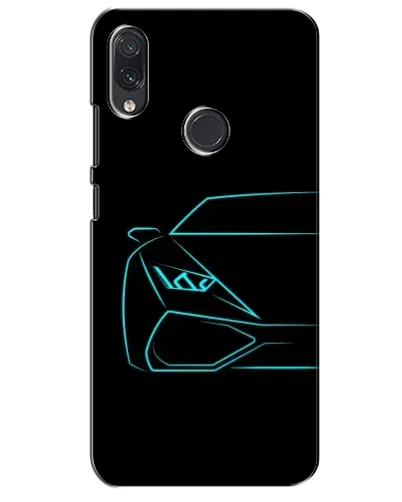 Чехол для Samsung Galaxy M01s с картинкой «Голубой силуэт Lamborghini»