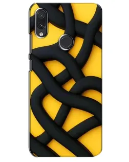 Чехол для Samsung Galaxy M01s с картинкой «Черное желтое переплетение»