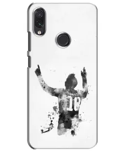 Чехол для Samsung Galaxy M01s с картинкой «Черно-белый силуэт Месси»