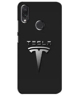 Чехол для Samsung Galaxy M10s с картинкой «Стальной логотип Tesla»