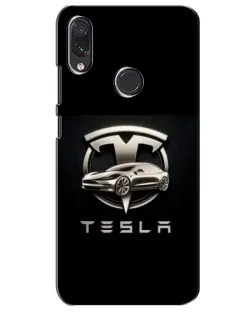 Чехол для Samsung Galaxy M10s с картинкой «Tesla — серебристое авто»