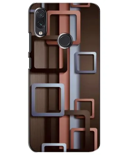 Чехол для Samsung Galaxy M10s с картинкой «Коричневые объемные квадраты»
