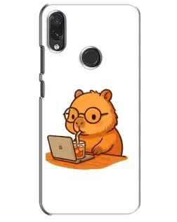 Чехол для Samsung Galaxy M10s с картинкой «Капибара с ноутбуком»