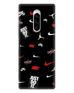 Чехол для Sony Xperia 1 с картинкой «Nike Mix Pattern»