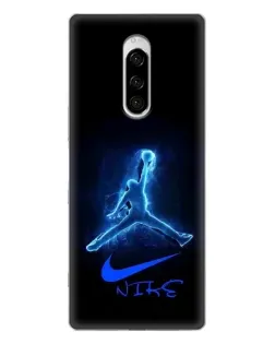 Чехол для Sony Xperia 1 с картинкой «Jordan Neon Blue»