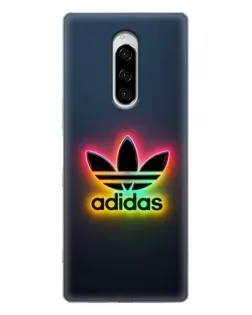 Чехол для Sony Xperia 1 с картинкой «Неоновый Adidas»