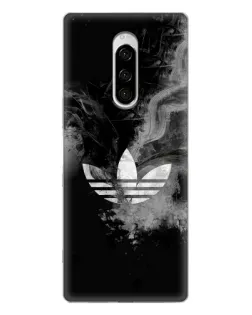 Чехол для Sony Xperia 1 с картинкой «Абстрактный дым Adidas»
